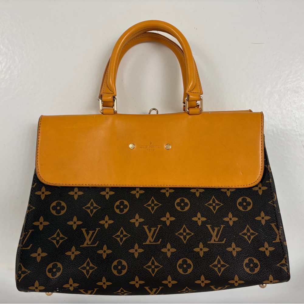 Luxury Venus Brown Monogram Canvas Brea Small Briefcase - Picture 4 of 12